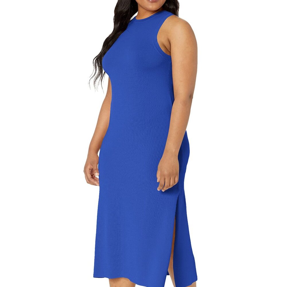 *NEW* The Drop - Women's Blue Dress: Gabriela High Neck Cut-in (M)